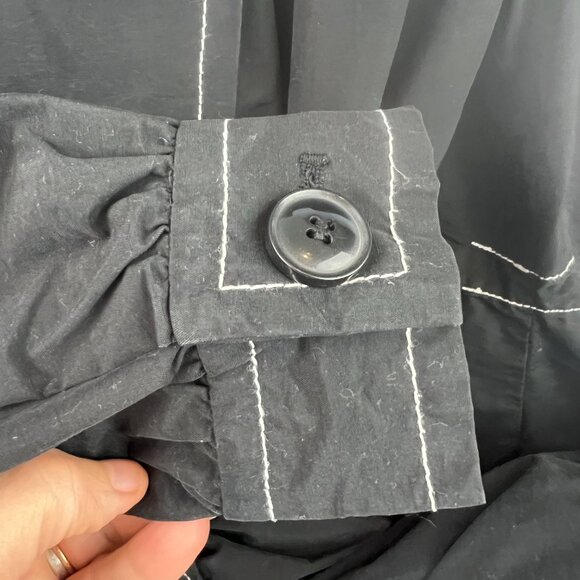 ESPRIT Womens Y2K Black Double Breasted Black Trench Coat Size L - Picture 6 of 7